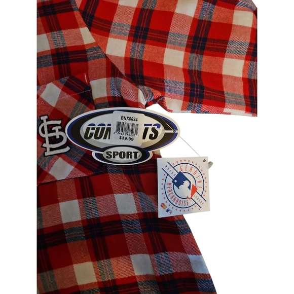 Concepts Sport Stl Cardinals Red & White Plaid Shirt Medium NWT - Picture 8 of 10